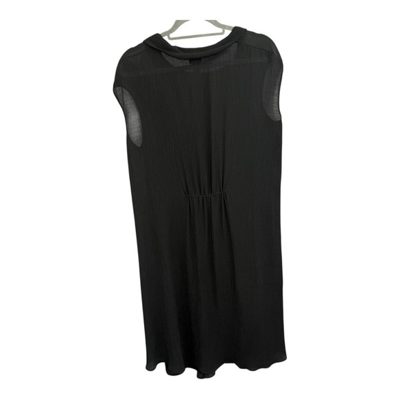 Lilith Paris Black Asymmetrical Gauzy Semi Sheer Oversized Midi Dress Medium - Picture 2 of 6